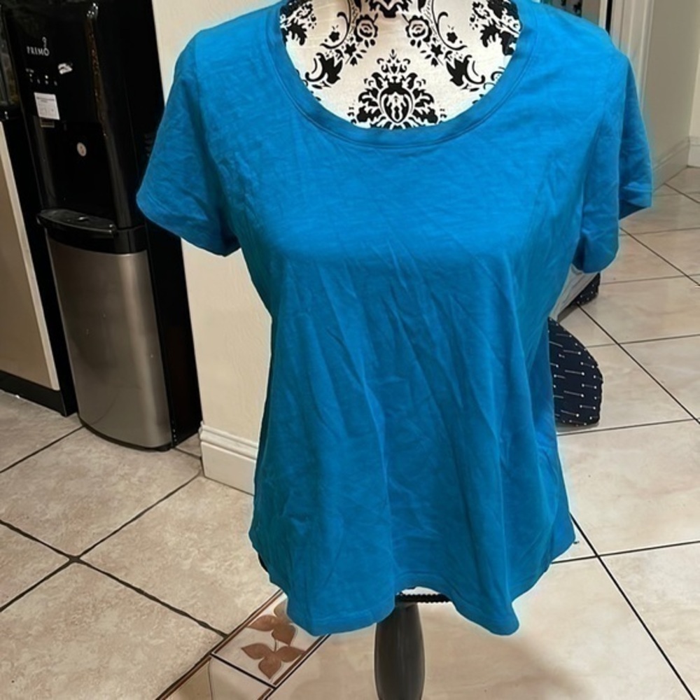 New Eileen Fisher Women's T-Shirt Blue Size PM Petite Short Sleeve Organic $68